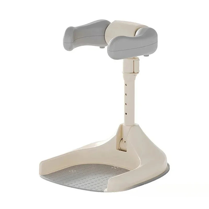 Adjustable Baby Standing Bath Support with Wash Basin Rack – Infant Toddler Shower Seat for Easy Butt Washing & Bathing Aid