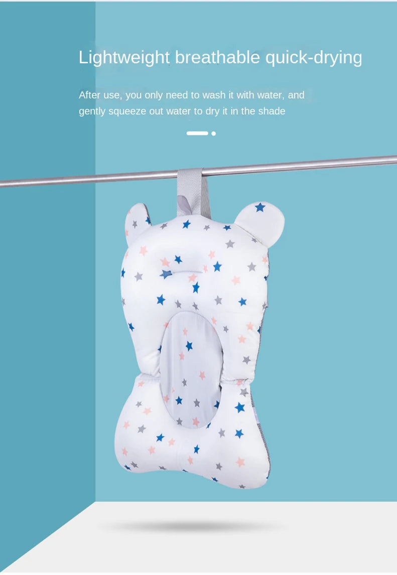Baby Bathtub Pad Ajustable Bath Support Seat Mat Shower Cushion Newborn Foldable Baby Bath Seat Floating Security Water Pad