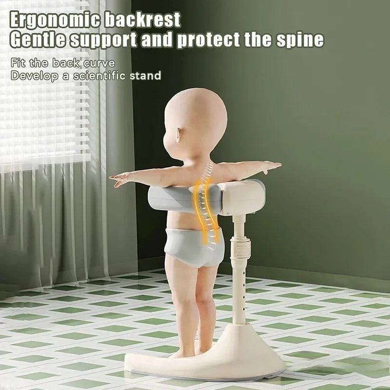 Adjustable Baby Standing Bath Support with Wash Basin Rack – Infant Toddler Shower Seat for Easy Butt Washing & Bathing Aid