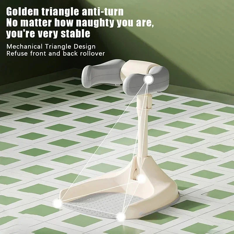 Adjustable Baby Standing Bath Support with Wash Basin Rack – Infant Toddler Shower Seat for Easy Butt Washing & Bathing Aid